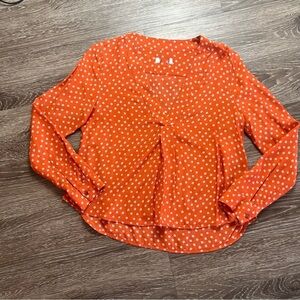 Max & Co Blouse . Beautiful. Orange polka dot